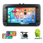 Autoradio android apple carplay 7 pouces pour vw golf 5 6 passat polo bluetooth eq usb gps navi wifi ...