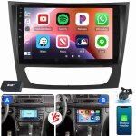 Autoradio carplay android 15 pour mercedes benz cls classe e w211 w219 gps navi bt 4 + 64g dab cam