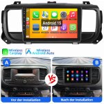Autoradio carplay android 15 pour toyota proace citron jumpy peugeot expert gps wifi 1 + 32g
