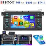Autoradio dab + 7  android 15 32 / 64 go pour bmw s�rie 3 e46 318 320 avec navigation gps, wi - fi et ...