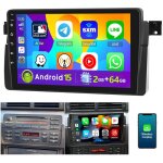 Autoradio dab + (en option) android 15 apple carplay pour bmw s�rie 3 e46 m3 rover 75 mgzt gps navi rds ...