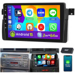 Autoradio dab + (en option) android 15 apple carplay pour bmw s�rie 3 e46 m3 rover 75 mgzt gps navi rds ...