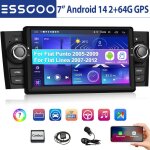 Autoradio pour fiat linea 2007 - 2011 punto 2005 - 2009, 7'' android 14 2g + 64g avec carplay sans fil ...