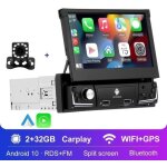 Autoradio gps android 10. 0 1 din 7'  ecran r�tractable 2g + 32g wifi bluetooth carplay et android auto ...