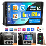 Autoradio gps android 14 9  dab + 6 + 128 go pour ford transit, bus, s - max, focus, kuga, 4g, navigation ...