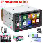 Autoradio stro 2 din, lecteur cd / dvd, carplay, android auto, bluetooth, usb, bt, aux - 12cam