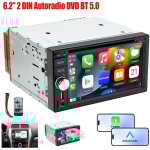 Autoradio stro 2 din, lecteur cd / dvd, carplay, android auto, bluetooth, usb, bt, aux