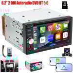 Autoradio st�r�o 2 din, lecteur cd / dvd, carplay, android auto, bluetooth, usb, bt, aux - 4cam 64g
