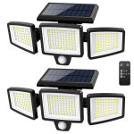 Autrucker lot de 2 lampes solaires d'ext�rieur 210led avec t�l�commande, d�tecteur de mouvement � 3 t�tes, ...