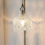 Autrucker lustre suspendu � une lumi�re, style vintage, en cristal et laiton am�ricain, id�al pour �lot ...