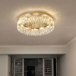 Autrucker plafonnier led rond en cristal de luxe moderne, e14 / 36w, 50x19cm, peut �clairer 30 m�tres ...