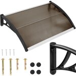 Auvent au - dessus de la porte d'entr�e, fen�tre, balcon, toit en polycarbonate, 150 x 80 cm, marron