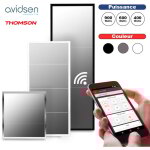 Avidsen - radiateur electrique panneau rayonnant miroir chauffage thermostat connect et wifi couleur ...