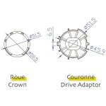 Avosdim - adaptations moteur axe zf 54mm - pour moteur 45mm