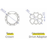 Avosdim - adaptations moteur axe zf 64mm - pour moteur 45mm