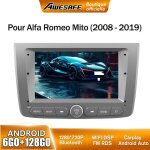 Awesafe 4g autoradio android 13 pour alfa romeo mito (2008 - 2019) 6go + 128go avec 7'' �cran tactile ...