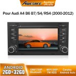 Awesafe autoradio android 13 pour audi a4 b6 b7 / s4 / rs4 (2000 - 2012) 2go + 32go avec 7'' cran tactile ...