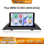 Awesafe autoradio android 13 pour bmw x3 e83 (2004 - 2012) avec 6go + 128go 9'' �cran tactile carplay ...