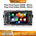 Awesafe autoradio android 13 pour ford focus c - max s - max mondeo kuga galaxy 2go + 32go 7 '' �cran ...