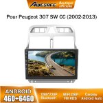 Awesafe autoradio android 13 pour peugeot 307 307cc 307sw (2002 - 2013) 4go + 64go 9'' cran tactile ...