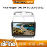Awesafe autoradio android 13 pour peugeot 307 307cc 307sw (2002 - 2013) 6go + 128go 9'' �cran tactile ...