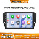 Awesafe autoradio android 13 pour seat ibiza 6j (2009 - 2013) 2go + 32go 9'' �cran tactile avec carplay ...