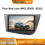 Awesafe autoradio android 13 pour seat leon 2 mk2 (2005 - 2012) 6go + 128go 9'' �cran tactile avec carplay ...