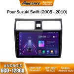 Awesafe autoradio android 13 pour suzuki swift (2005 - 2010) 6go + 128go avec 10'' �cran tactile carplay ...