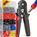 Awg 23 - 7 pince � sertir, avec cosse electrique 1800pcs, 0. 25 - 10mm� pince a sertir, cliquet auto ...