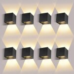 Axhup 8pcs applique murale exterieur interieur led, lampe murale 6w moderne noir ip65 lampe luminaire ... Axhup 8pcs applique murale exterieur interieur led, lampe murale 6w moderne noir ip65 lampe luminaire ...