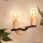 Axhup applique murale industrielle vintage 2 lumi�res e27 lampe murale en m�tal luminaire r�tro pour ...