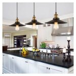 Axhup - lustre - suspension 3 lumieres retro lampe suspendue industrielle e27 22cm noir