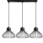 Axhup - suspension filaire en barre - 2320cm - longueur adjustable 100cm - e27 40w noir