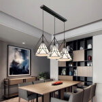 Axhup - suspension luminaire industrielle 3 tete retro lustre abat - jour metal noir
