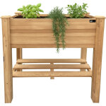 Axi ari table de culture avec etag�re de rangement, en bois, marron potager sur�lev� / jardini�re, l�gumes ...