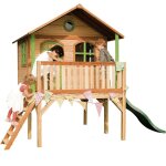 Sophie maison enfant avec toboggan vert aire de jeux pour l'extrieur en marron & vert maisonnette / ...
