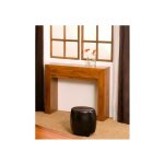 Macabane - api - console moderne marron 2 tiroirs bois teck