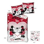 Parure de lit rversible - mickey et minnie qui s'embrassent - 140 cm x 200 cm