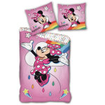 Parure de lit simple - minnie joyeuse qui saute - 140 cm x 200 cm
