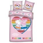 Parure de lit simple - peppa pig friends forever - 140 cm x 200 cm