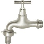 Robinet de puisage � potence chrom� - m�le 1 / 2  - raccord au nez 3 / 4