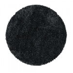 Ayyildiz tapis � poils longs shaggy - ultra doux et moelleux - chambre � coucher - noir - 120x120 cm