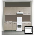 Kit de cuisine vier en acier inoxydable 2 bacs avec gouttoir  gauche cm. 120 - salle de sjour