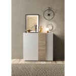 Azura home design - buffet haut 2 portes venus blanc laqu� brillant / kadiz 121x114x44 cm