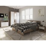Azura home design - chambre spike chene clair 160x200 cm