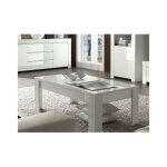 Azura home design - table basse lazarro 122 cm blanc laqu
