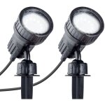 Lot de 2 spots jardin ampoules led gu10 3w incluses orientables avec piquet et fixation murale extérieur ... Lot de 2 spots jardin ampoules led gu10 3w incluses orientables avec piquet et fixation murale extérieur ...