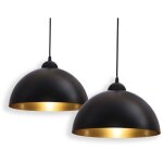 B. k. licht - suspension design lustre vintage noir - dor luminaire plafond cuisine lot de 2 e27