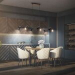 B. k. licht - briloner duta suspension luminaire, orientable, douille gu10,  6 ampoules, noir bois, ...