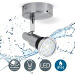B. k. licht - plafonnier led 1 spot clairage plafond salle de bain ip44 spot luminaire plafond